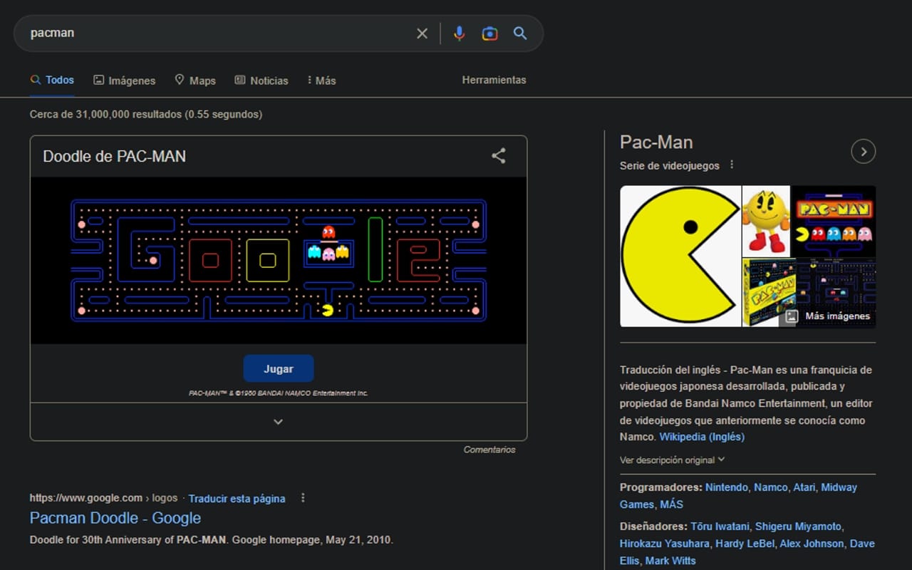 Gioca a Pacman su Google Doodle